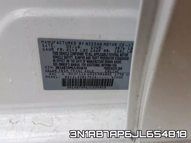 3N1AB7AP6JL654818 фото 2