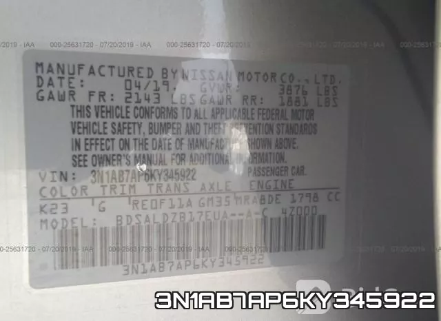 3N1AB7AP6KY345922 фото 10