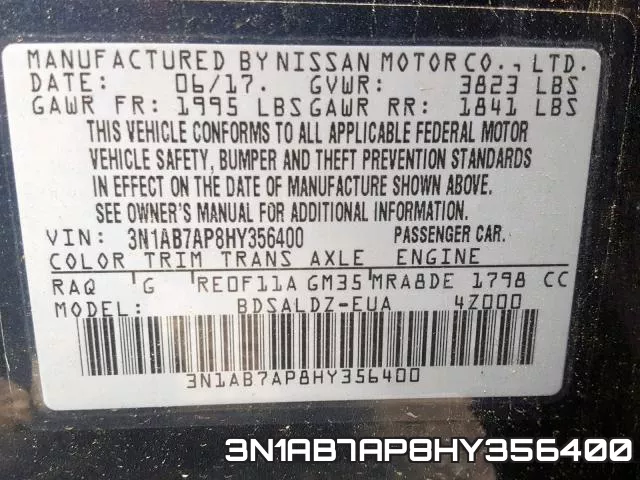 3N1AB7AP8HY356400 фото 2