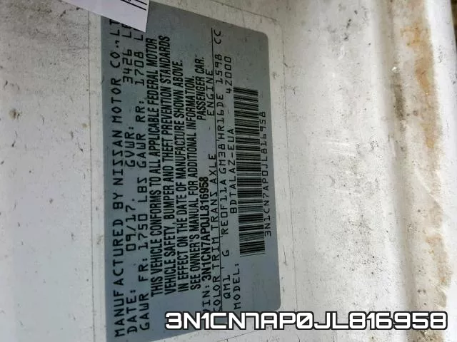 3N1CN7AP0JL816958 фото 2