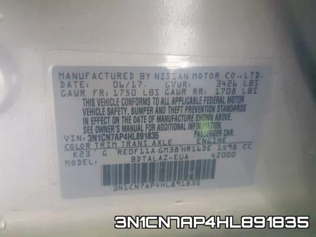 3N1CN7AP4HL891835 фото 2