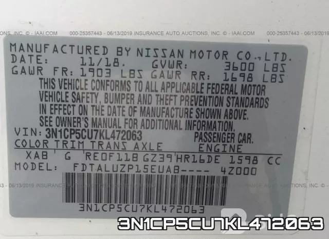 3N1CP5CU7KL472063 фото 10