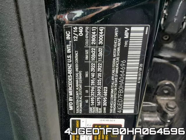 4JGED7FB0HA064696 фото 2