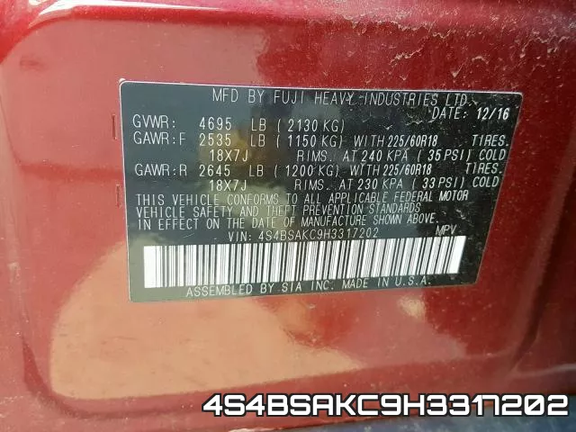 4S4BSAKC9H3317202 фото 2