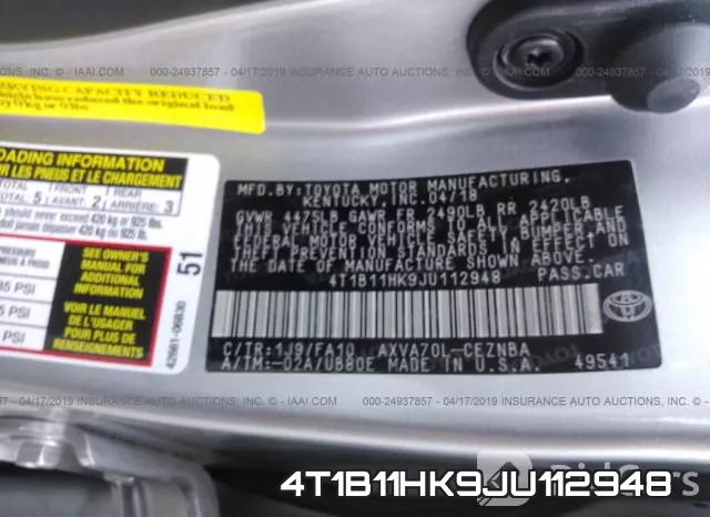 4T1B11HK9JU112948 фото 10