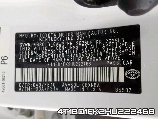 4T1BD1FK2HU222468 фото 2