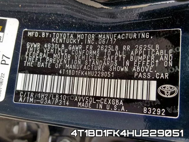 4T1BD1FK4HU229051 фото 2
