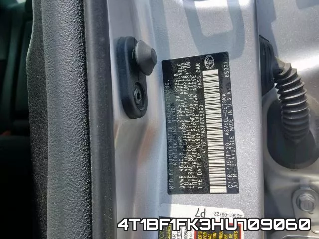 4T1BF1FK3HU709060 фото 2
