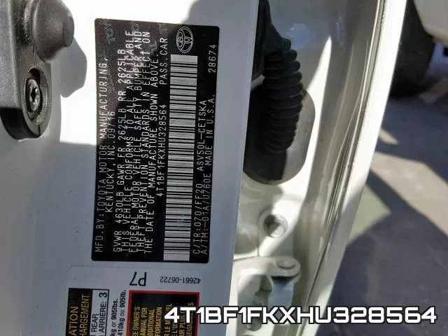 4T1BF1FKXHU328564 фото 2