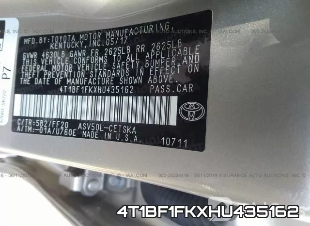 4T1BF1FKXHU435162 фото 10