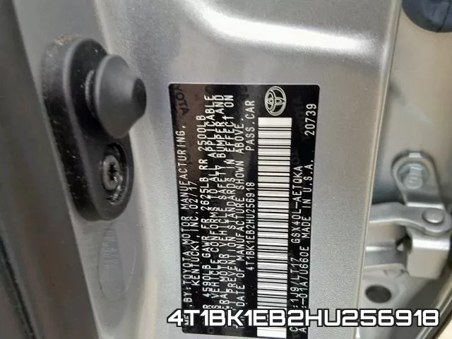 4T1BK1EB2HU256918 фото 2