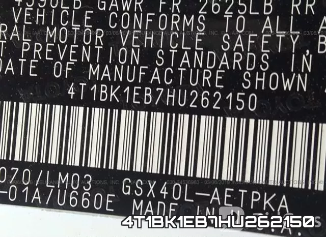 4T1BK1EB7HU262150 фото 10