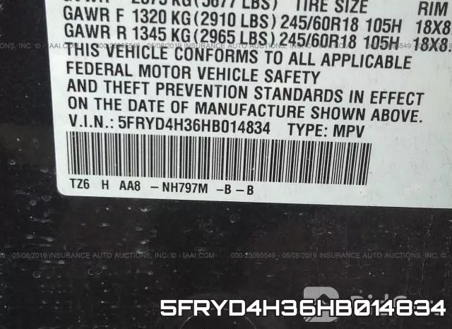 5FRYD4H36HB014834 фото 10