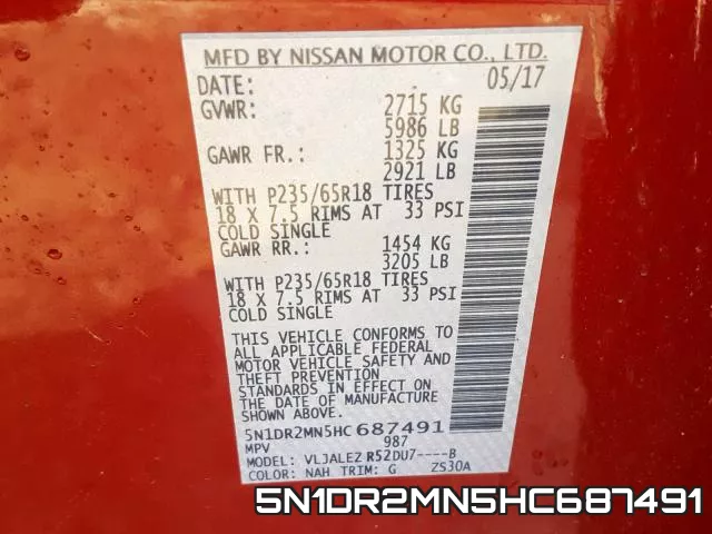 5N1DR2MN5HC687491 фото 2