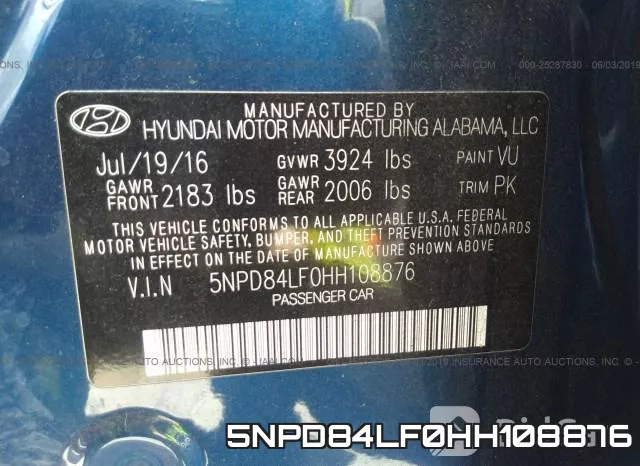 5NPD84LF0HH108876 фото 10