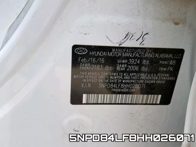 5NPD84LF8HH026071 фото 2