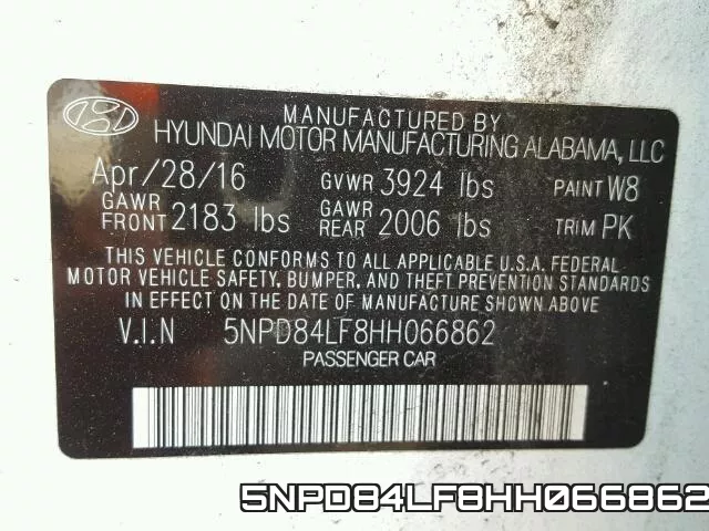 5NPD84LF8HH066862 фото 2