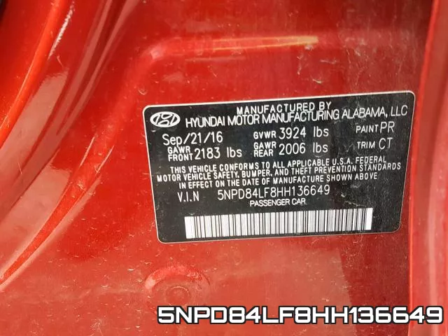 5NPD84LF8HH136649 фото 2