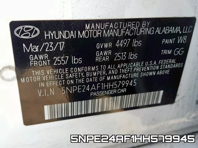 5NPE24AF1HH579945 фото 2