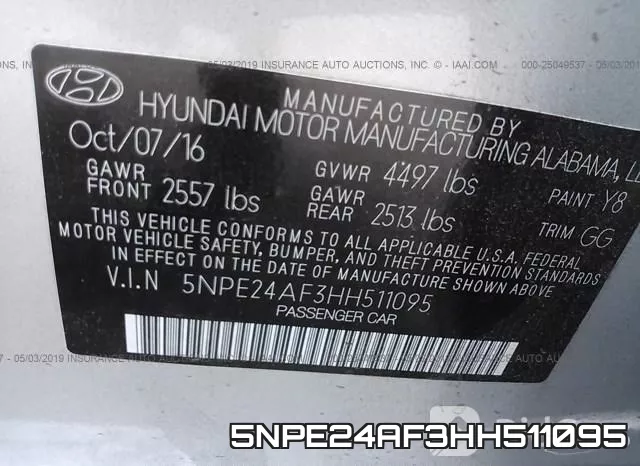 5NPE24AF3HH511095 фото 10