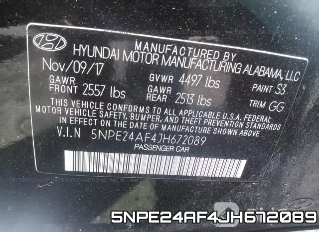 5NPE24AF4JH672089 фото 10