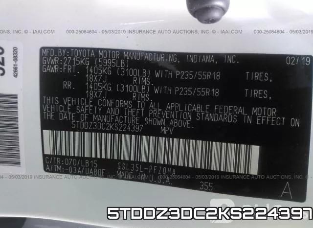 5TDDZ3DC2KS224397 фото 8