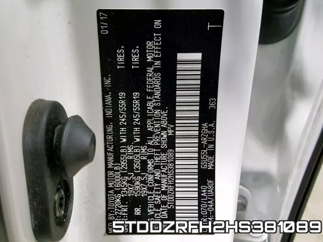 5TDDZRFH2HS381089 фото 2