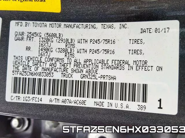 5TFAZ5CN6HX033053 фото 2
