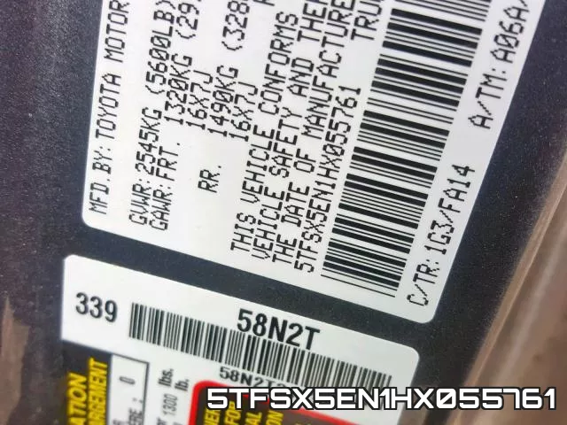 5TFSX5EN1HX055761 фото 2