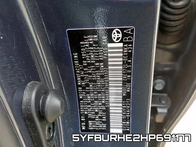 5YFBURHE2HP691177 фото 2
