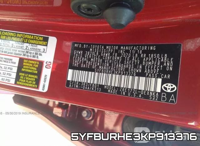 5YFBURHE3KP913376 фото 10