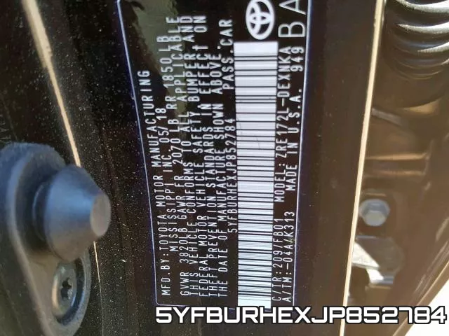 5YFBURHEXJP852784 фото 2