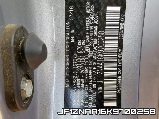 JF1ZNAA16K9700258 фото 2