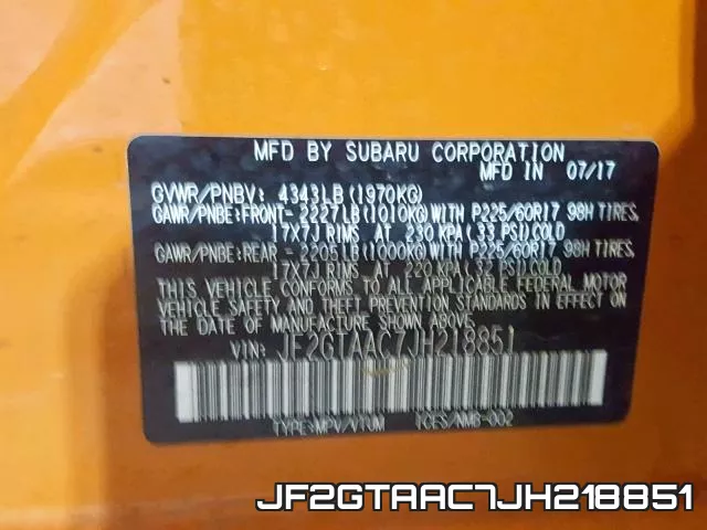 JF2GTAAC7JH218851 фото 2
