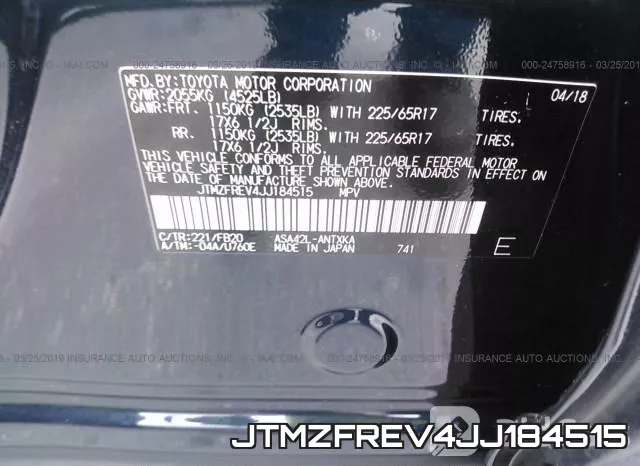 JTMZFREV4JJ184515 фото 10