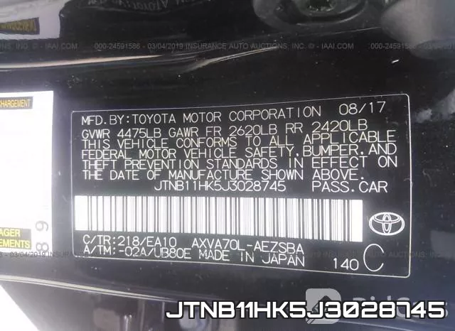 JTNB11HK5J3028745 фото 10