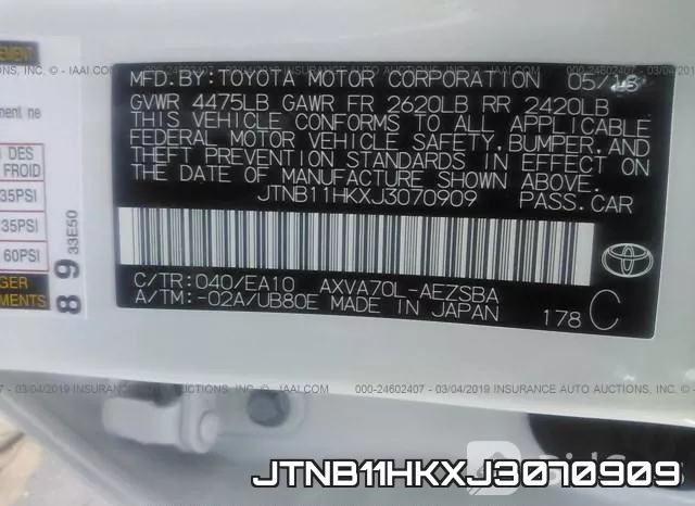 JTNB11HKXJ3070909 фото 10