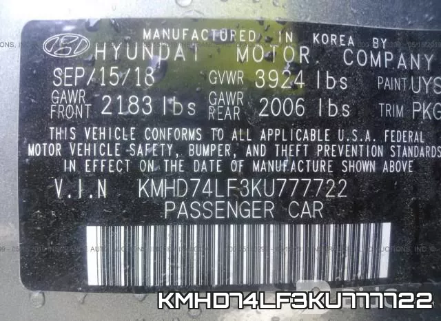 KMHD74LF3KU777722 фото 10