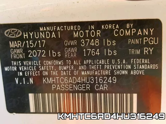 KMHTC6AD4HU316249 фото 2