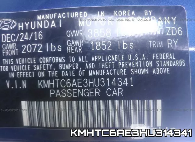 KMHTC6AE3HU314341 фото 10
