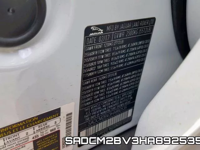 SADCM2BV3HA892535 фото 2