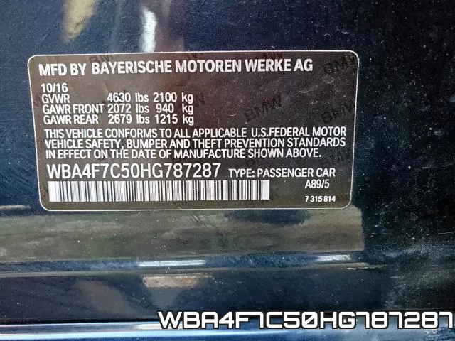 WBA4F7C50HG787287 фото 2
