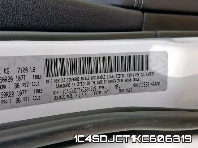 1C4SDJCT1KC606319 фото 2