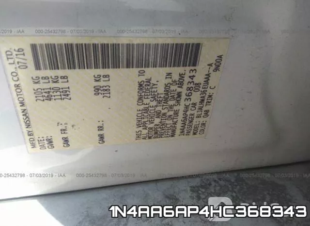 1N4AA6AP4HC368343 фото 10