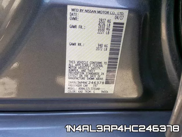 1N4AL3AP4HC246378 фото 2