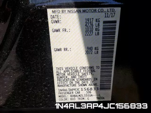 1N4AL3AP4JC156833 фото 2
