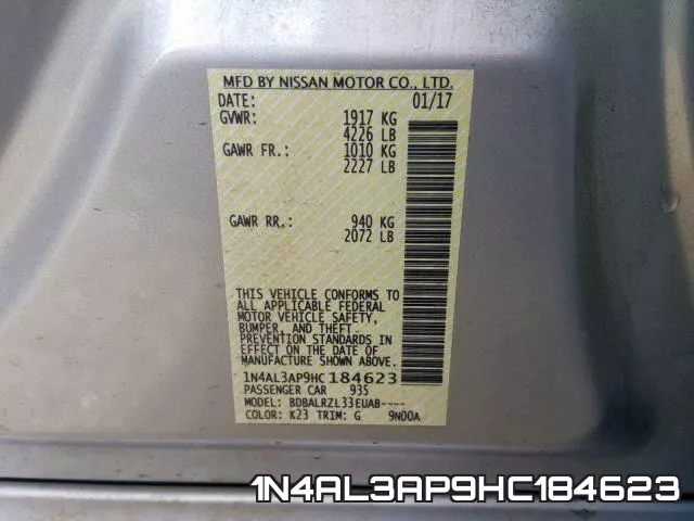 1N4AL3AP9HC184623 фото 2