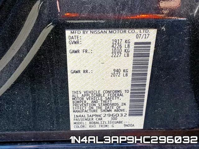 1N4AL3AP9HC296032 фото 2