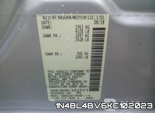 1N4BL4BV6KC102023 фото 8