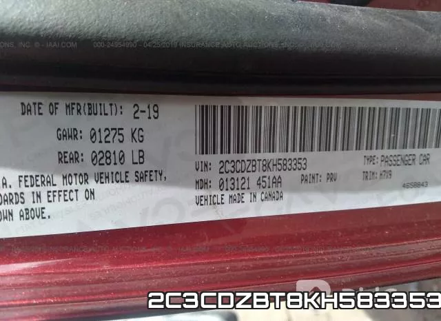 2C3CDZBT8KH583353 фото 10
